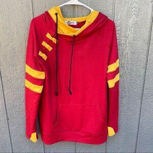 Rogue Society Double Hooded Maroon Sweatshirt M